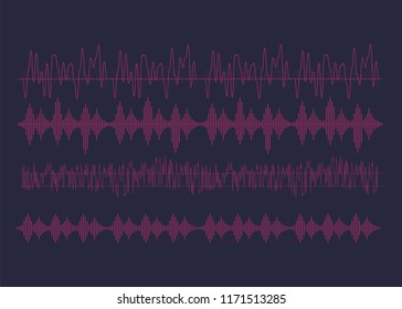 Sound waves vector. Sound waves sign and symbol in flat style