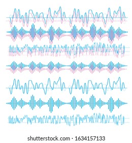 Sound waves vector. Sound waves sign and symbol in flat style