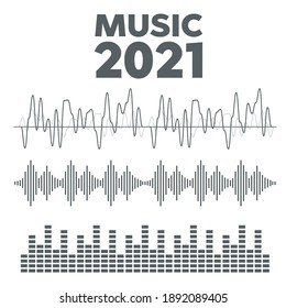 Vector de ondas de sonido. Señal y símbolo de ondas de sonido en estilo plano