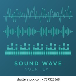 Sound waves vector. Sound waves sign and symbol in flat style