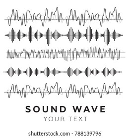Sound waves vector. Sound waves sign and symbol in flat style
