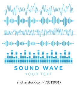 Sound waves vector. Sound waves sign and symbol in flat style