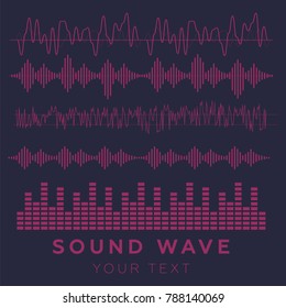 Sound waves vector. Sound waves sign and symbol in flat style