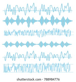 Sound waves vector. Sound waves sign and symbol in flat style
