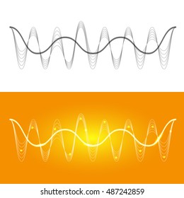 Sound waves to visualize music, sounds in player or other device. Audio equalizer technology, pulse musical. Vector illustration