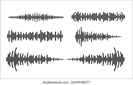 ondas de sonido, patrón de forma de onda para reproductor de música, diseño de Vector