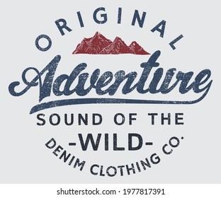 Sound of the wild adventure  printed t-shirt graphic design.