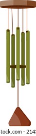 Sound wind chimy, illustration, vector on a white background.