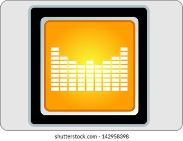 sound yellow square web icon on grey background