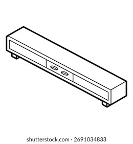vetor de contorno da barra de som em fundo branco