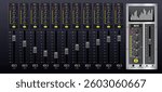 Soundboard Mixer Board with recording controls production switcher panel.