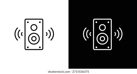 Icono de caja de sonido en diseño de línea. Iconos de trazo editables.
