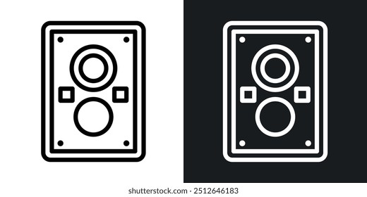 Colección de Vector de icono de caja de sonido delineada.