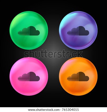 Soundcloud logo crystal ball design icon in green - blue - pink and orange.