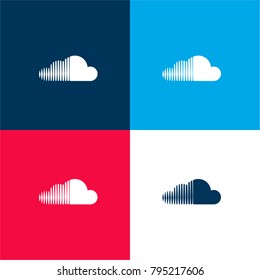 Soundcloud logo four color material and minimal icon logo set in red and blue