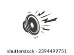 The sounding speaker logo is in vector EPS format with silhouette colors suitable for logo designs or music or audio icons