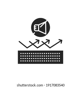 Sound-isolating black glyph icon. Pictogram for web page, mobile app, promo. Editable stroke.