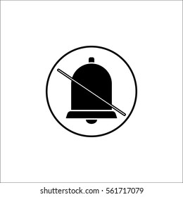 Soundless and mute solid icon, mobile sign and silent with bell, vector graphics, a filled pattern on a white background, eps 10.