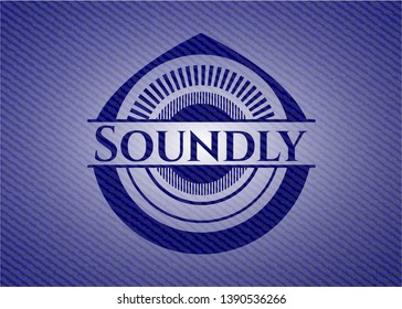 Soundly emblem with denim texture. Vector Illustration. Detailed.