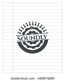 Soundly emblem draw with pencil effect. Vector Illustration. Detailed.