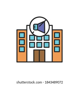 Soundproof apartment color line icon. Pictogram for web page, mobile app, promo. Editable stroke.
