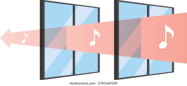 Soundproof Double Window Explanation Illustration.