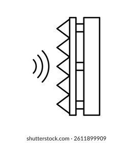 soundproof layer line icon vector. soundproof layer sign. isolated contour symbol black illustration