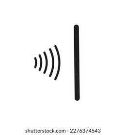 Soundproof, sound absorbing panel line outline icon, soundproofing icon, sound insulation linear sign, simple illustration of sound absorption vector for web design isolated on white background 