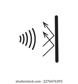 Soundproof, sound absorbing panel line outline icon, soundproofing icon, sound insulation linear sign, simple illustration of sound absorption vector for web design isolated on white background 