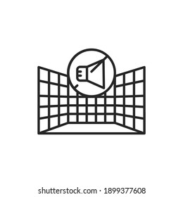 Soundproof studio color line icon. Pictogram for web page, mobile app, promo. UI UX GUI design element. Editable stroke.