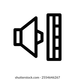 Soundproof walls. Editable stroke icon on white background.