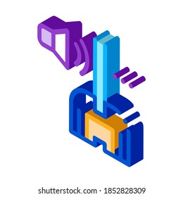 Soundproof Window Glass Icon Vector. Isometric Soundproof Window Glass Sign. Color Isolated Symbol Illustration