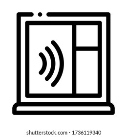 Soundproof Window Icon Vector. Soundproof Window Sign. Isolated Contour Symbol Illustration