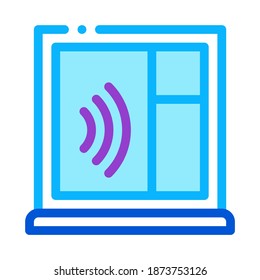 Soundproof Window Icon Vector. Soundproof Window Sign. Color Symbol Illustration