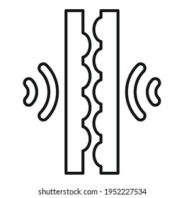 Soundproofing Audio Reflektionssymbol. Outline Soundproofing Audio Reflektion Vektorsymbol für Webdesign einzeln auf weißem Hintergrund