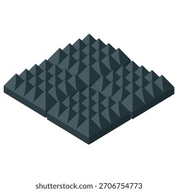 projeto de modelo de ilustração de vetor de cor plana de objeto de espuma de insonorização