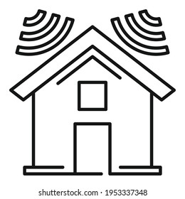 Soundproofing House Roof Icon. Outline Soundproofing House Roof Vector Icon For Web Design Isolated On White Background