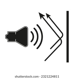 soundproofing icon, sound insulation linear sign. Vector illustration. Stock picture.