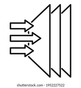 Icono de capa de insonorización. Esquema Icono vectorial de capa de insonorización para diseño web aislado en fondo blanco