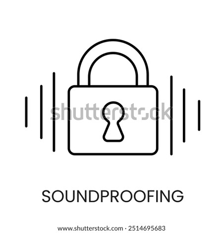 Soundproofing, noise insulation line icon vector with editable stroke.
