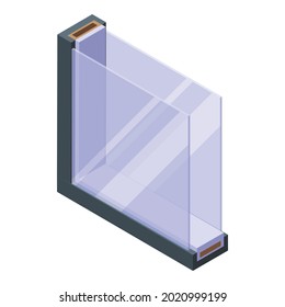 Soundproofing simple window icon. Isometric of soundproofing simple window vector icon for web design isolated on white background