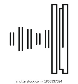 Icono de estudio de insonorización. Esquema Icono vector estudio de insonorización para diseño web aislado en fondo blanco