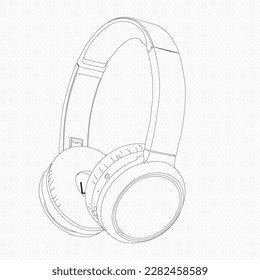 Soundscapes in Lines An Intricately Crafted Line Art Illustrating the Elegance and Functionality of Headphones