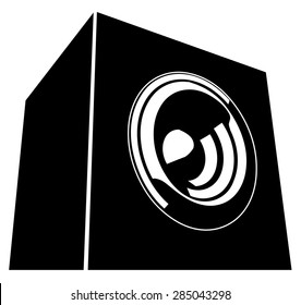 sound-system speaker illustration icon in black and white