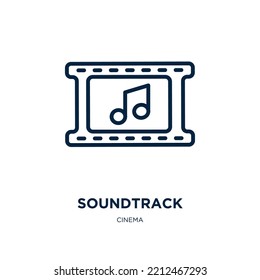 soundtrack icon from cinema collection. Thin linear soundtrack, sound, music outline icon isolated on white background. Line vector soundtrack sign, symbol for web and mobile