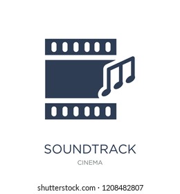 soundtrack icon. Trendy flat vector soundtrack icon on white background from Cinema collection, vector illustration can be use for web and mobile, eps10