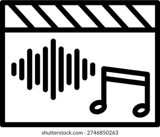 Soundtrack Line Icon and Vector