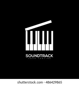 Soundtrack logo template design on black background. Vector illustration.