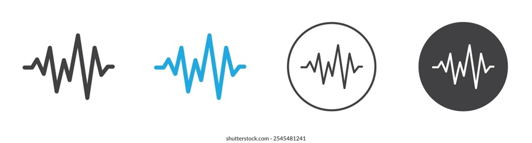 icono de onda sonora Logotipo de Vector de contorno simple