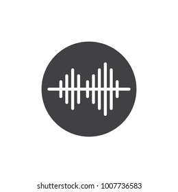 Soundwave icon vector, filled flat sign, solid pictogram isolated on white. Audio sound wave symbol, logo illustration.